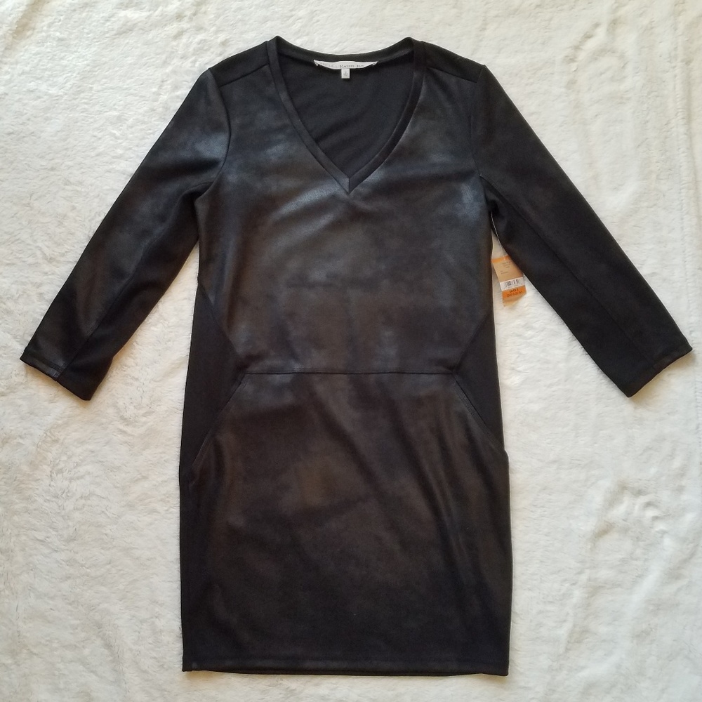 RACHEL Rachel Roy V-Neck Sheath Dress Black sz S